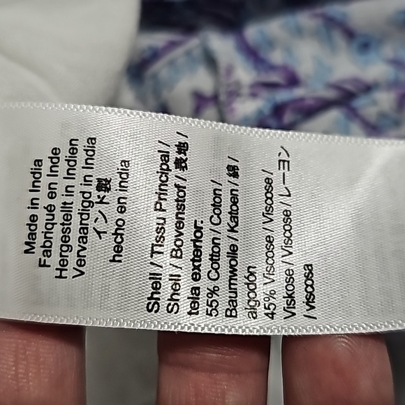 J.Crew Tiered cotton voile shift dress in purple paisley, women's large new! - Picture 8 of 8